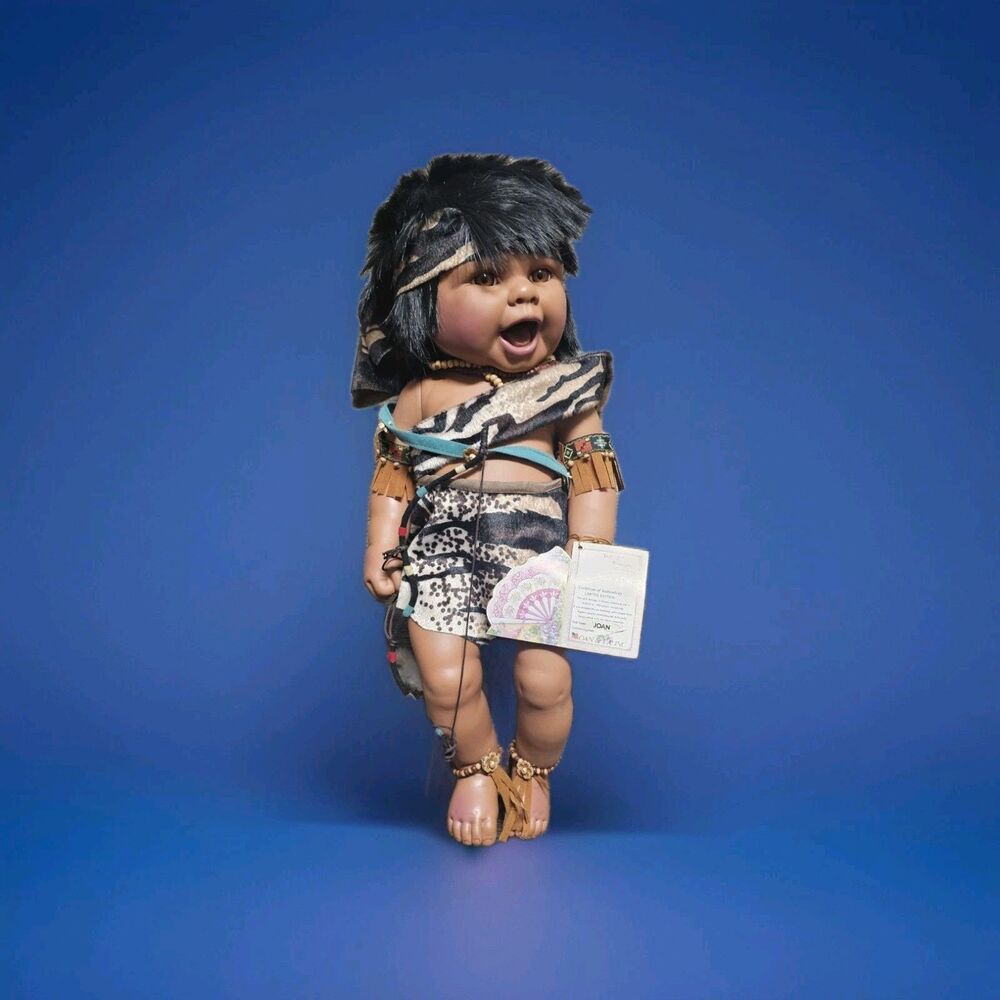 #1885 The Danea Collection Doll 16" 🥁 NATIVE AMERICAN Indian HAPPY w BOW L@@K! - Picture 1 of 14